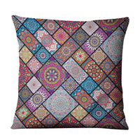 HKM-810643 Geometric Linen Cushion Cover - 45x45cm, Filling Not Included