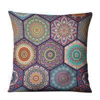 HKM-810643 Geometric Linen Cushion Cover - 45x45cm, Filling Not Included