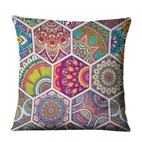 HKM-810643 Geometric Linen Cushion Cover - 45x45cm, Filling Not Included