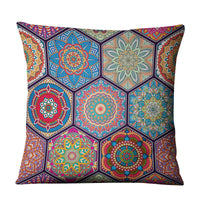 HKM-810643 Geometric Linen Cushion Cover - 45x45cm, Filling Not Included