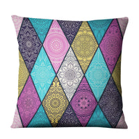 HKM-810643 Geometric Linen Cushion Cover - 45x45cm, Filling Not Included