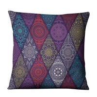 HKM-810643 Geometric Linen Cushion Cover - 45x45cm, Filling Not Included