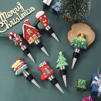 HKM-810707 Christmas Cork Wine Stopper – Aluminum Alloy & PVC – Festive Party Essential