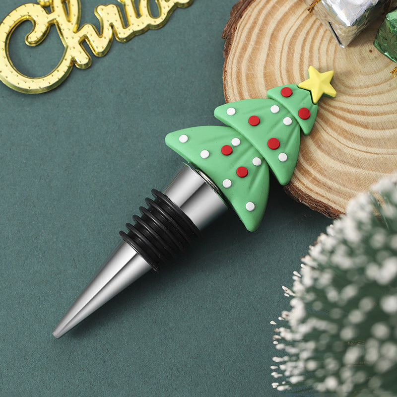 HKM-810707 Christmas Cork Wine Stopper – Aluminum Alloy & PVC – Festive Party Essential