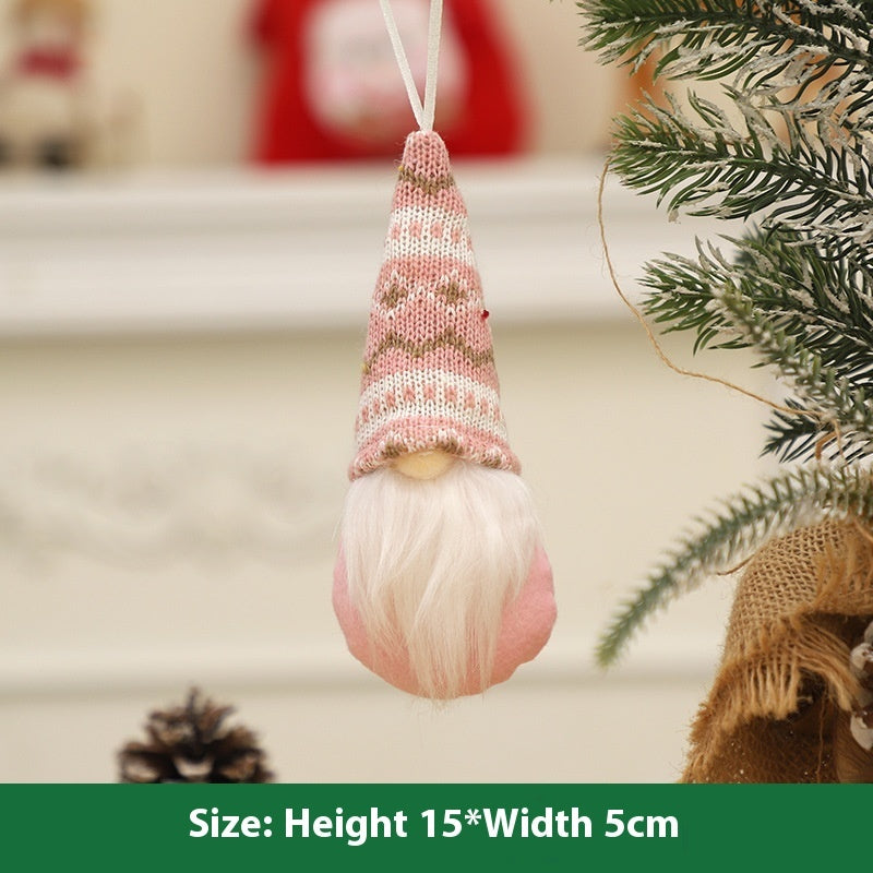 HKM-810899 Knitted Christmas Tree Doll Pendant - Available in Multiple Colors and Styles