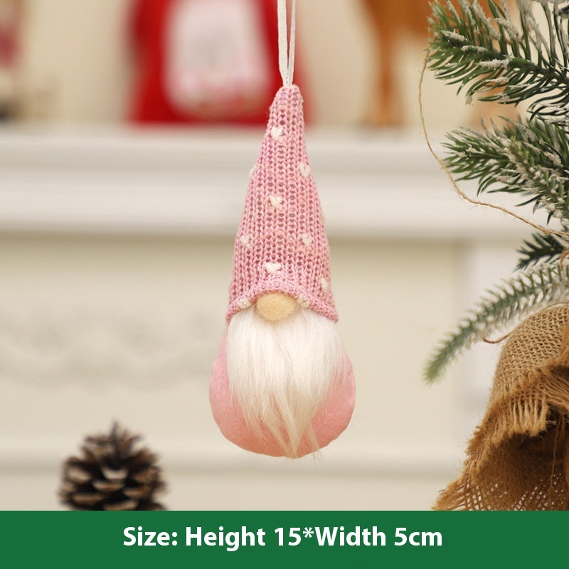 HKM-810899 Knitted Christmas Tree Doll Pendant - Available in Multiple Colors and Styles