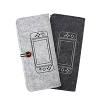 HKM-810963 Felt Pouch Bag for Nintendo Switch with Game Card Slots and Double Layer Storage