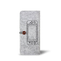HKM-810963 Felt Pouch Bag for Nintendo Switch with Game Card Slots and Double Layer Storage