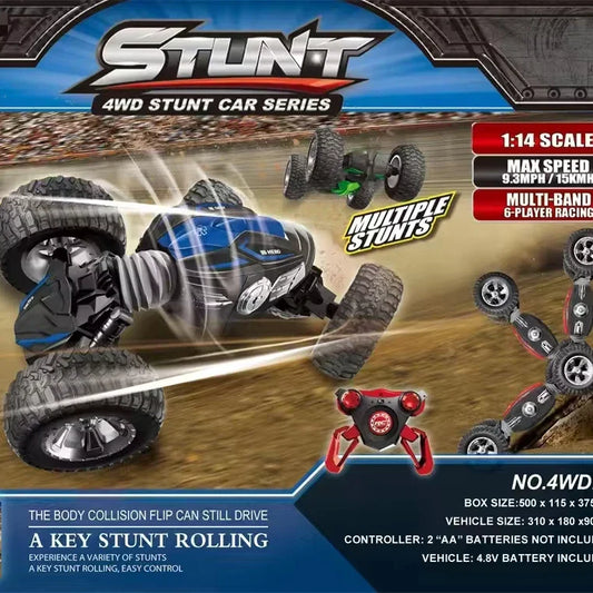 HKM-811091 Remote Control Stunt Twist Car - 1/14 Scale, Double-Sided Driving, Multi-Function Electric Toy for All Ages