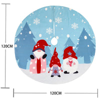 HKM-811219 Faceless Old Man Blue Printed Christmas Tree Skirt, 120CM Diameter, Soft Non-Woven Fabric