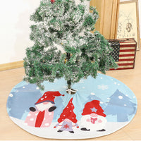 HKM-811219 Faceless Old Man Blue Printed Christmas Tree Skirt, 120CM Diameter, Soft Non-Woven Fabric