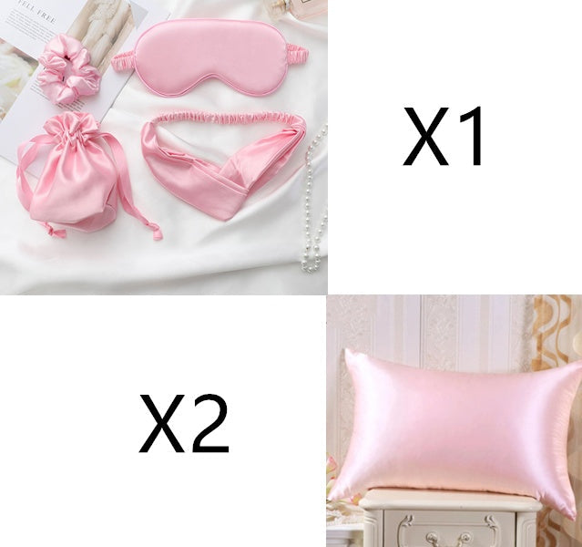 HKM-811219 Silk and Satin Pillowcase Set - Available in Multiple Colors