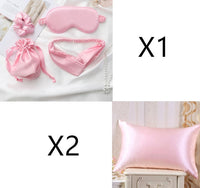 HKM-811219 Silk and Satin Pillowcase Set - Available in Multiple Colors
