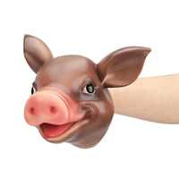 HKM-811347 Soft PVC Farm Animal Head Hand Puppet Toy for Kids - Cat, Bulldog, Pig Simulation