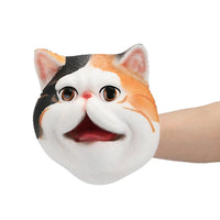 HKM-811347 Soft PVC Farm Animal Head Hand Puppet Toy for Kids - Cat, Bulldog, Pig Simulation
