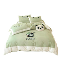 HKM-811411 Cotton Anime Cartoon Four-Piece Bedding Set with Fitted Sheet and Duvet Cover