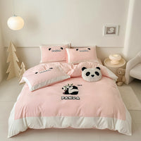 HKM-811411 Cotton Anime Cartoon Four-Piece Bedding Set with Fitted Sheet and Duvet Cover