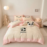 HKM-811411 Cotton Anime Cartoon Four-Piece Bedding Set with Fitted Sheet and Duvet Cover