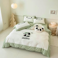 HKM-811411 Cotton Anime Cartoon Four-Piece Bedding Set with Fitted Sheet and Duvet Cover