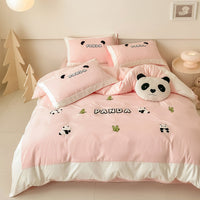 HKM-811411 Cotton Anime Cartoon Four-Piece Bedding Set with Fitted Sheet and Duvet Cover