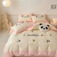 HKM-811411 Cotton Anime Cartoon Four-Piece Bedding Set with Fitted Sheet and Duvet Cover