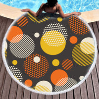 HKM-811475 Round Microfiber Beach Towel - European Style Floral Print - Multiple Sizes Available