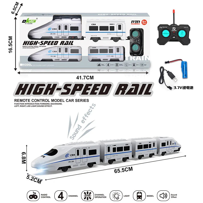 HKM-811667 High-Speed RC Rail Vehicle Model for Boys - 4 Channel Remote Control Train Set