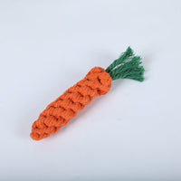 HKM-811731 Hand-Knitted Cotton Rope Carrot Toy for Dogs and Cats, 22cm Length