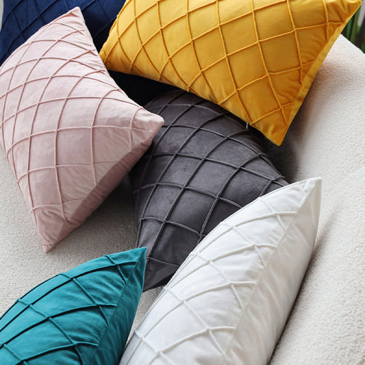 HKM-812051 Velvet Rhombus Pillow Cover in Multiple Colors and Sizes
