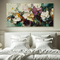 HKM-812179 Handmade Flower Oil Painting on Canvas – Modern Unstretched Art for Home Decor