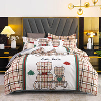 HKM-812243 Thickened Brushed Four-Piece Winter Bedding Set with Duvet Cover and Floral Patterns