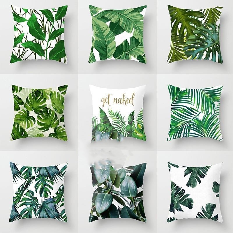 HKM-812307 Tropical Plant and Flower Pillow Cover, 45x45cm, Style 22