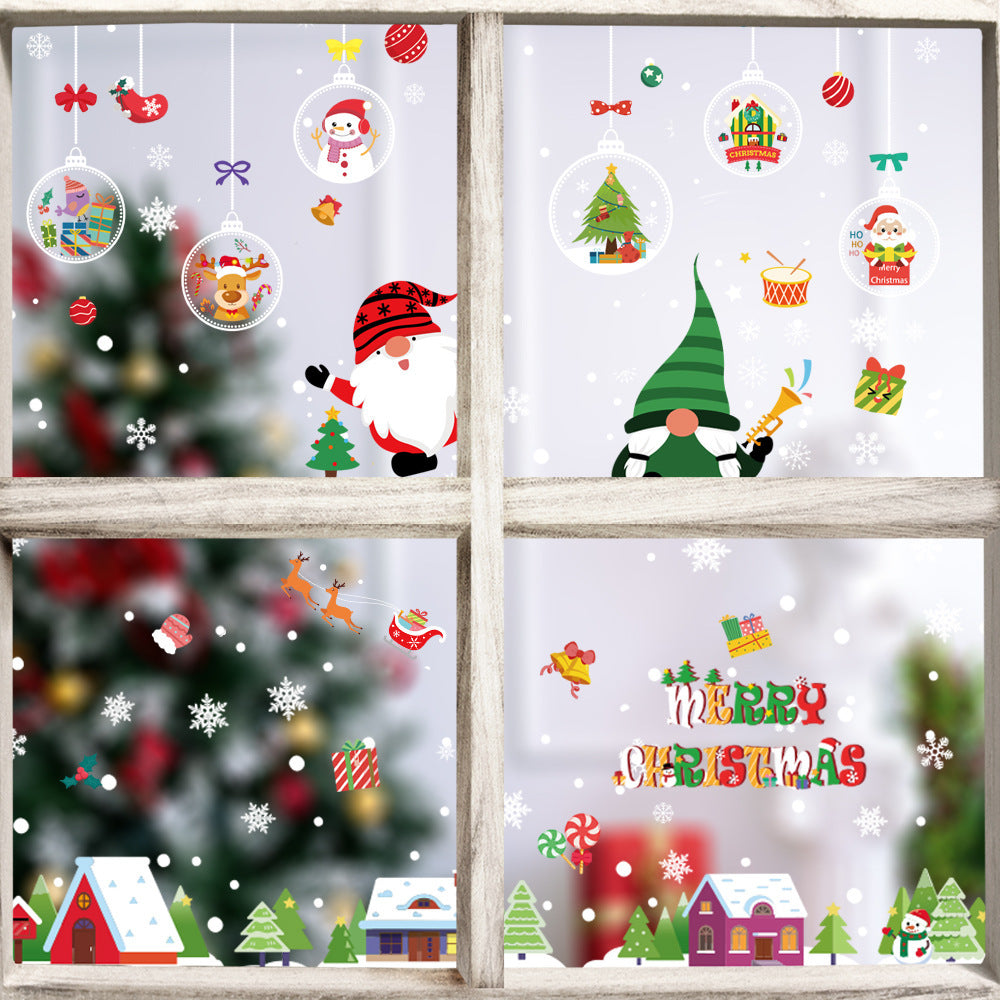 HKM-812371 Christmas Themed Window Decoration Static Stickers - Festive Designs for Holiday Decor