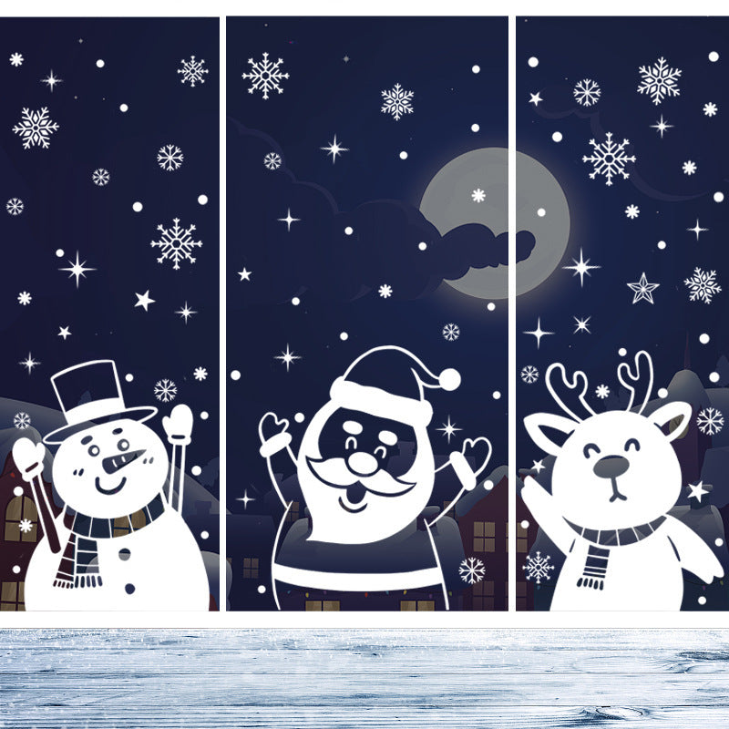 HKM-812371 Christmas Themed Window Decoration Static Stickers - Festive Designs for Holiday Decor