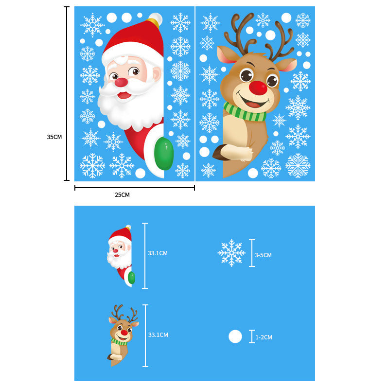 HKM-812371 Christmas Themed Window Decoration Static Stickers - Festive Designs for Holiday Decor