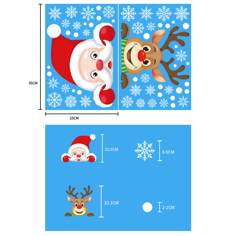 HKM-812371 Christmas Themed Window Decoration Static Stickers - Festive Designs for Holiday Decor
