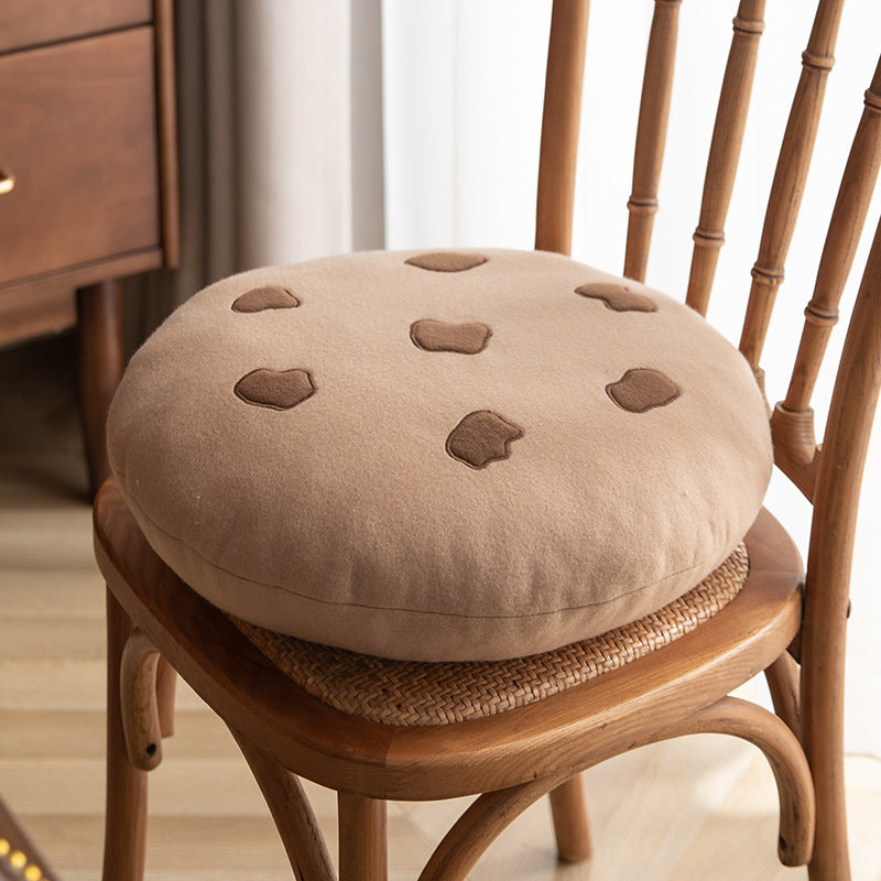 HKM-812563 Cookie Shape Dining Chair Cushion - Plush Seat Cushion in Coffee and Milk Coffee Colors, Round and Square Styles