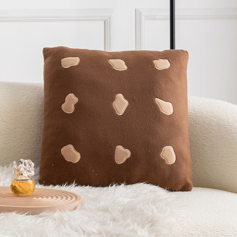 HKM-812563 Cookie Shape Dining Chair Cushion - Plush Seat Cushion in Coffee and Milk Coffee Colors, Round and Square Styles