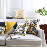HKM-812691 Nordic Geometric Linen Couch Pillow - Modern 45x45cm Decorative Cushion