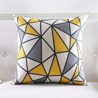 HKM-812691 Nordic Geometric Linen Couch Pillow - Modern 45x45cm Decorative Cushion