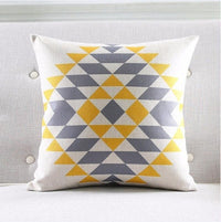 HKM-812691 Nordic Geometric Linen Couch Pillow - Modern 45x45cm Decorative Cushion