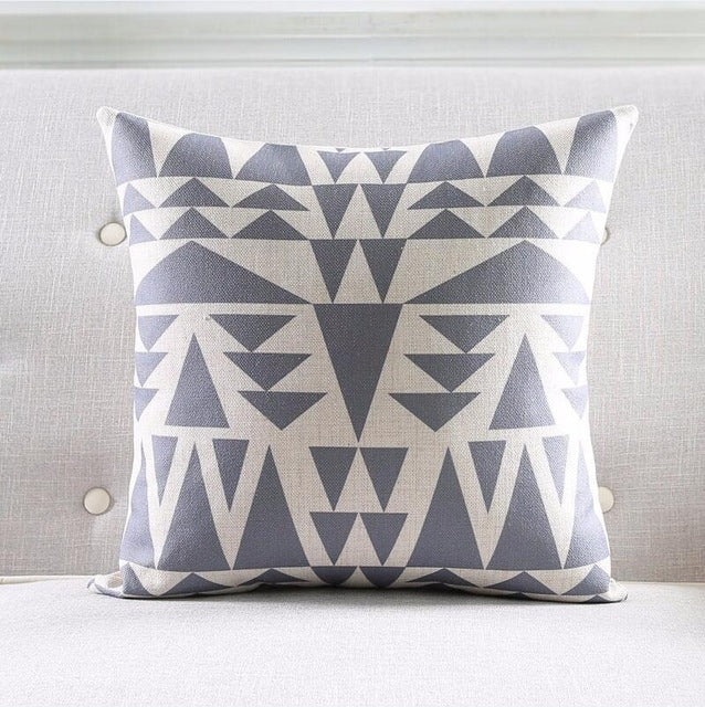HKM-812691 Nordic Geometric Linen Couch Pillow - Modern 45x45cm Decorative Cushion
