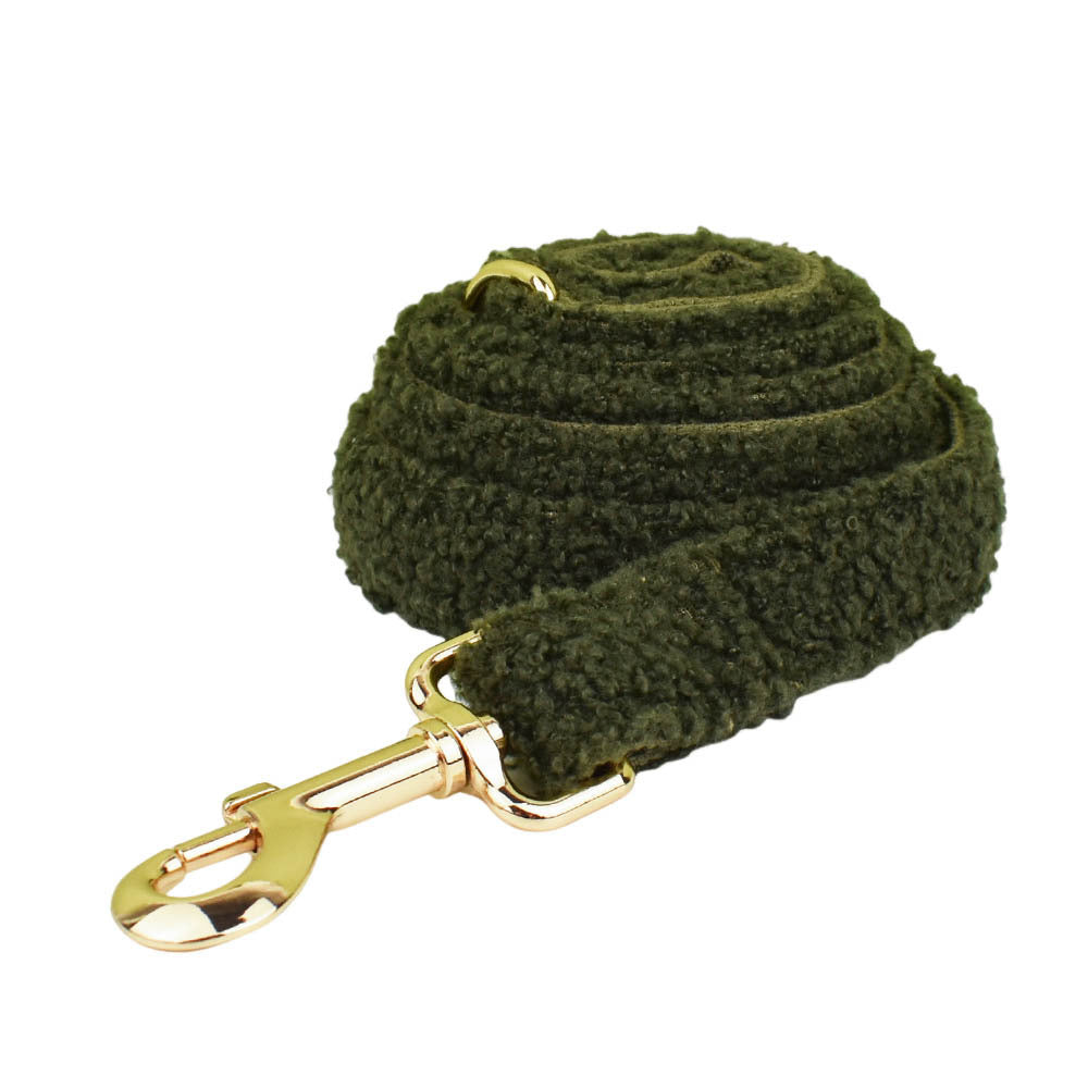 HKM-812947 Army Green Velvet Pet Collar Vest