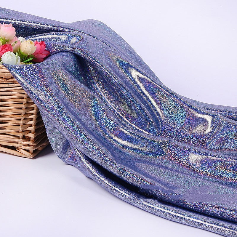 HKM-813075 Colorful Laser Phantinoll Knitted Cloth with Shining Dots - 100% Polyester, 1.5m Wide for Costumes and Filming