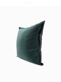 HKM-813075 Modern Dark Green Cotton and Linen Square Pillow - Multiple Sizes Available