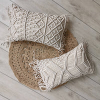 HKM-813203 Nordic Woven Office Waist Pillow in Geometric Patterns - Cotton and PP Cotton Filling, 30x45cm