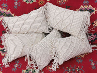 HKM-813203 Nordic Woven Office Waist Pillow in Geometric Patterns - Cotton and PP Cotton Filling, 30x45cm