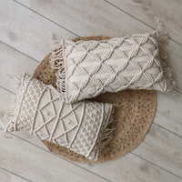 HKM-813203 Nordic Woven Office Waist Pillow in Geometric Patterns - Cotton and PP Cotton Filling, 30x45cm