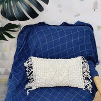 HKM-813203 Nordic Woven Office Waist Pillow in Geometric Patterns - Cotton and PP Cotton Filling, 30x45cm