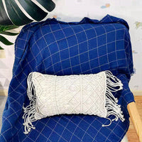 HKM-813203 Nordic Woven Office Waist Pillow in Geometric Patterns - Cotton and PP Cotton Filling, 30x45cm